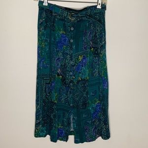Vintage 90s midi skirt with belt
